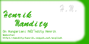 henrik mandity business card